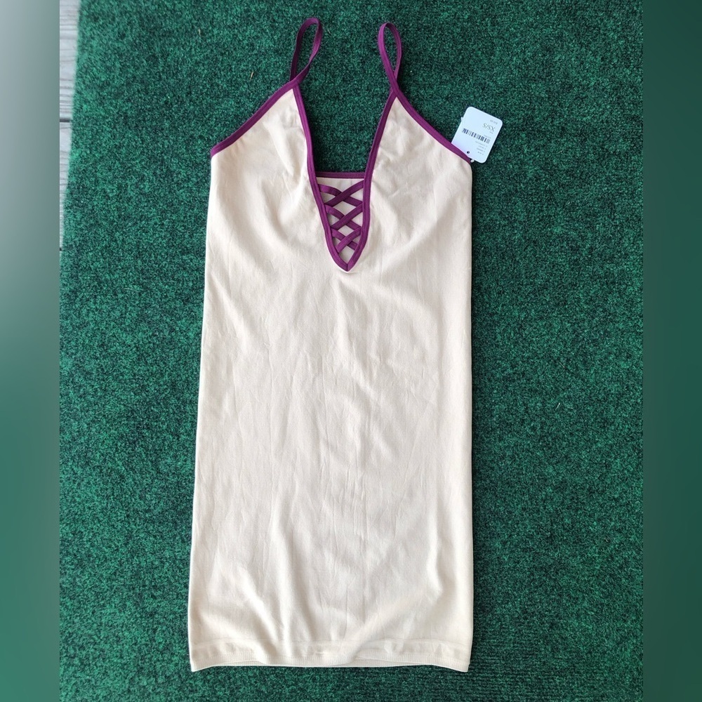 NWT Free People Intimately Slip Bodycon Dress spaghetti strap Tan XS/S